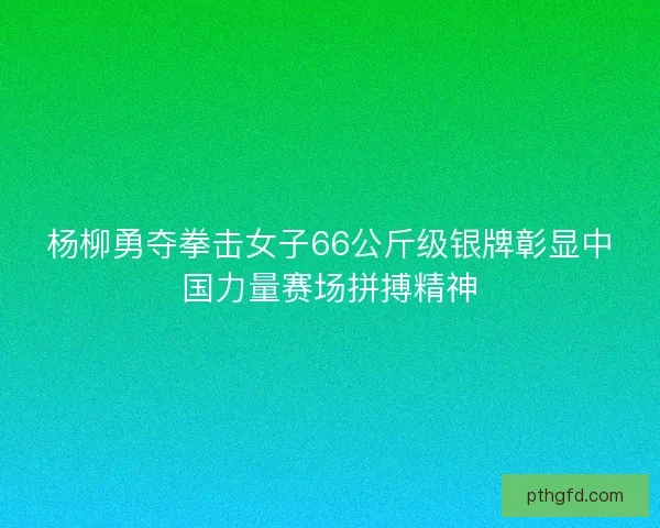 杨柳勇夺拳击女子66公斤级银牌彰显中国力量赛场拼搏精神 杨柳勇夺拳击女子66公斤级银牌彰显中国力量赛场拼搏精神