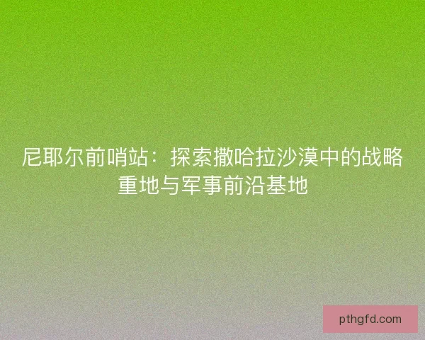 尼耶尔前哨站：探索撒哈拉沙漠中的战略重地与军事前沿基地